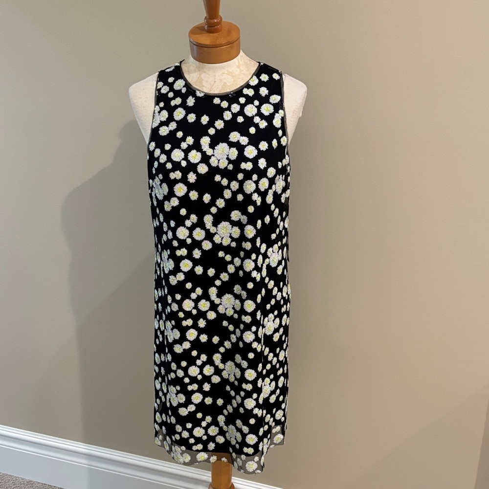 Donna Morgan Black and White Floral Midi Dress